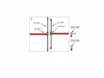Manere antipanica PUSHBAR 2 canate inch. 5 pct. CU maner ext. 